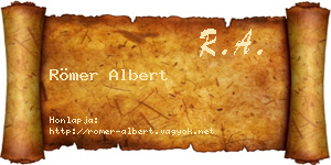 Römer Albert névjegykártya