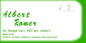 albert romer business card